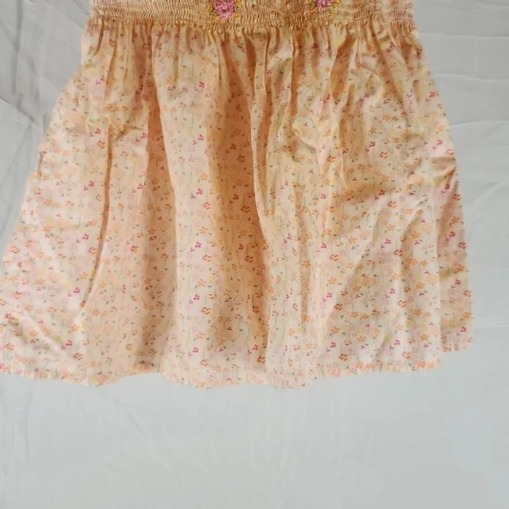 Vintage George‎ Pink Smocked Floral Cottagecore Dress